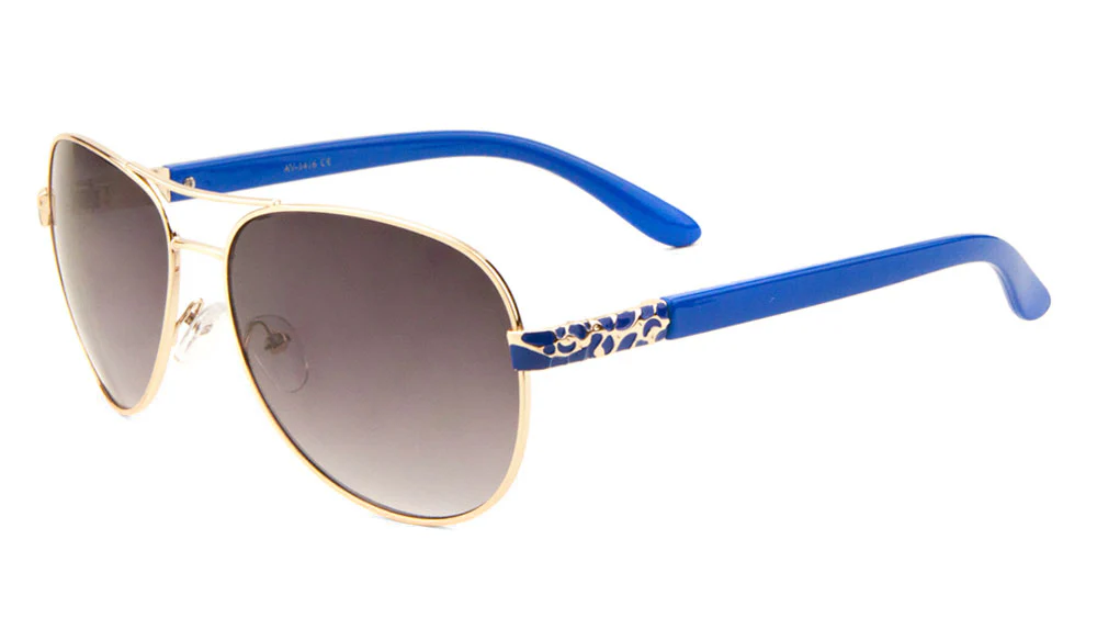 Elegant Metal Temple Sunglasses with Vine Deco and Shiny Plastic Legs