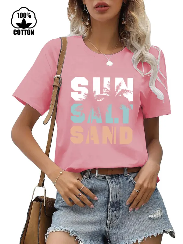 Women's T-shirt Short Sleeve T-Shirts Printing Streetwear Letter
