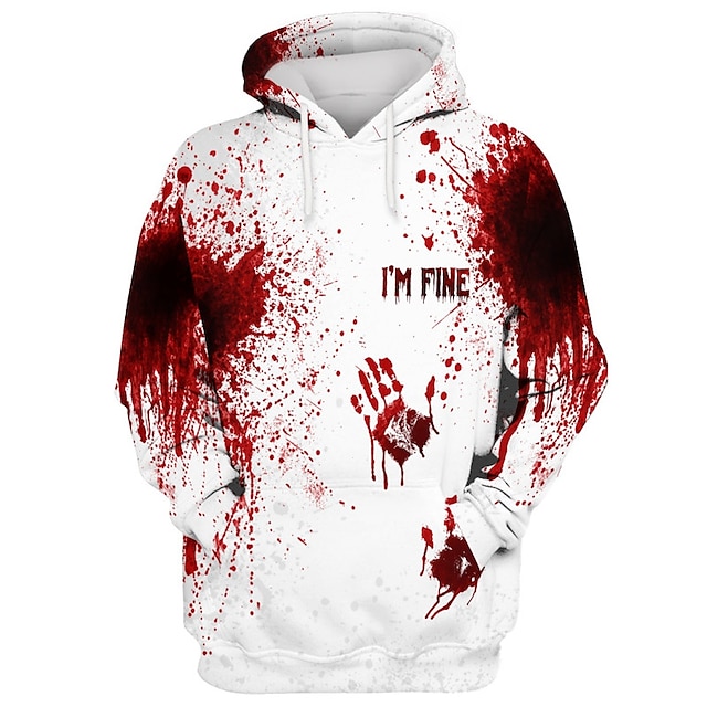 Halloween Themed 3D Graphic Pullover Hoodie - Classic Casual Streetwear for Fall and Holiday Seasons