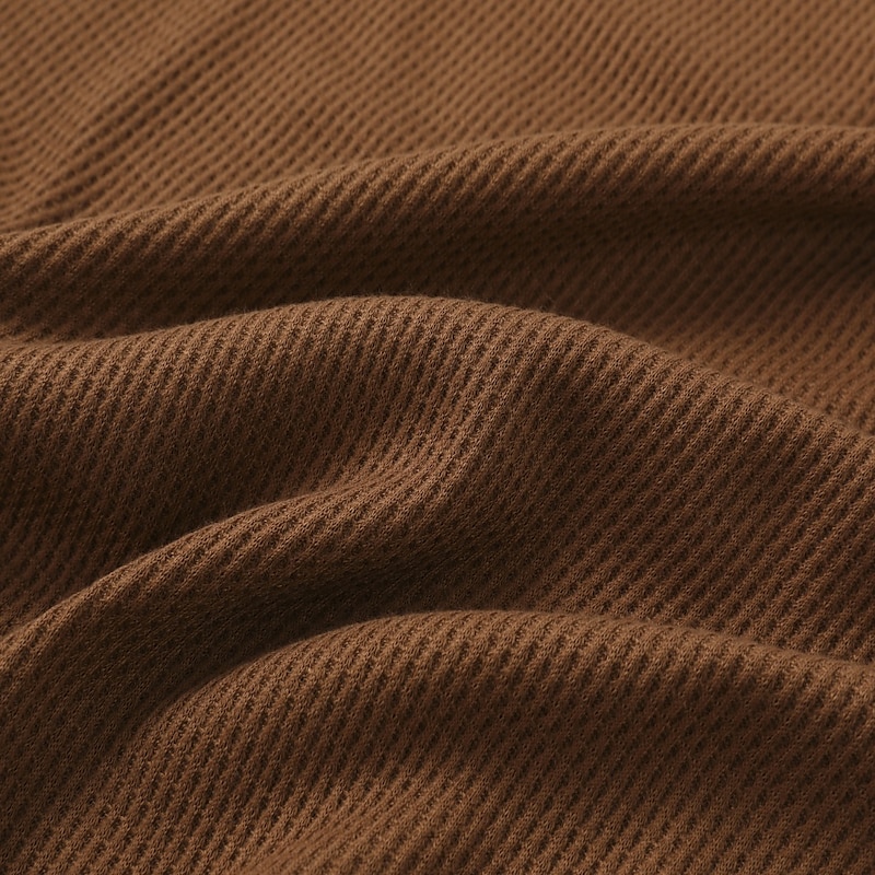 Men's Stylish Plaid Checkered Waffle Henley Shirt with Button Design - Casual Outdoor Short Sleeve Tee