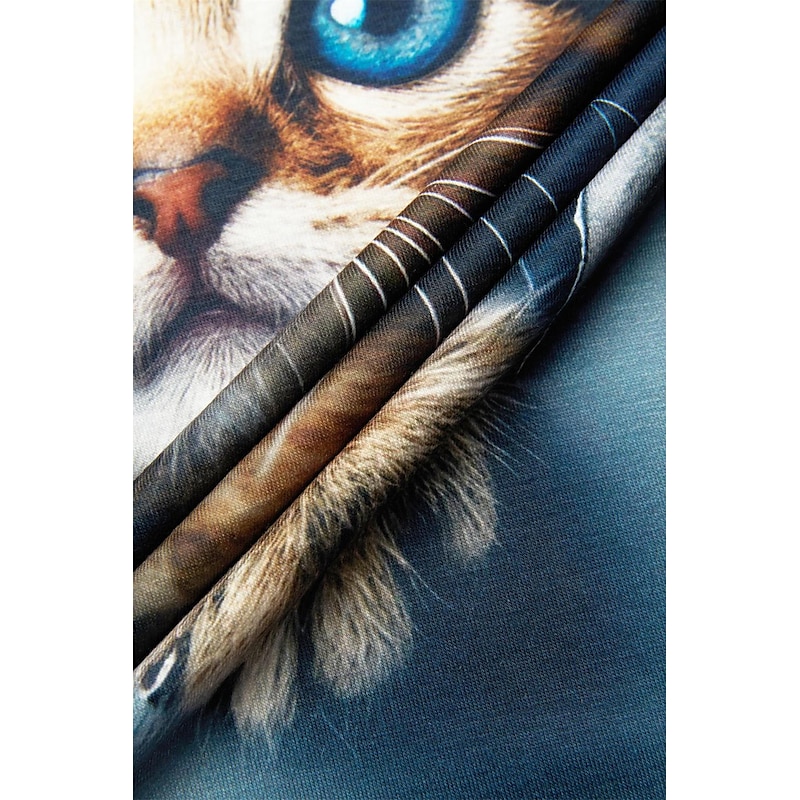 Stylish Women's 3D Cat Print T-Shirt - Trendy Round Neck Short Sleeve for Daily and Weekend Wear