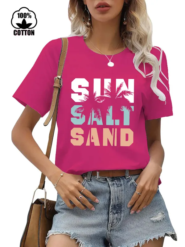 Women's T-shirt Short Sleeve T-Shirts Printing Streetwear Letter