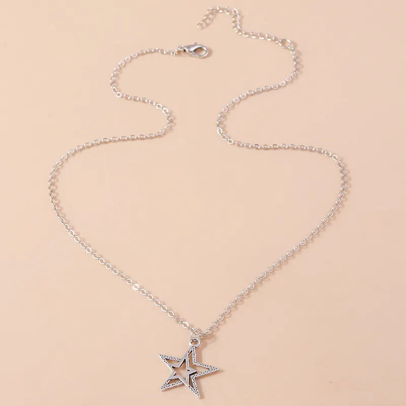 Simple Star Plated Pendant Necklace
