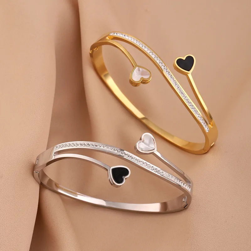 Classic Heart Shape Titanium Steel Bangle