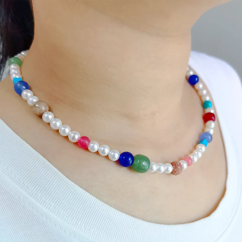 Hawaiian Bohemian Geometric Pearl Necklace