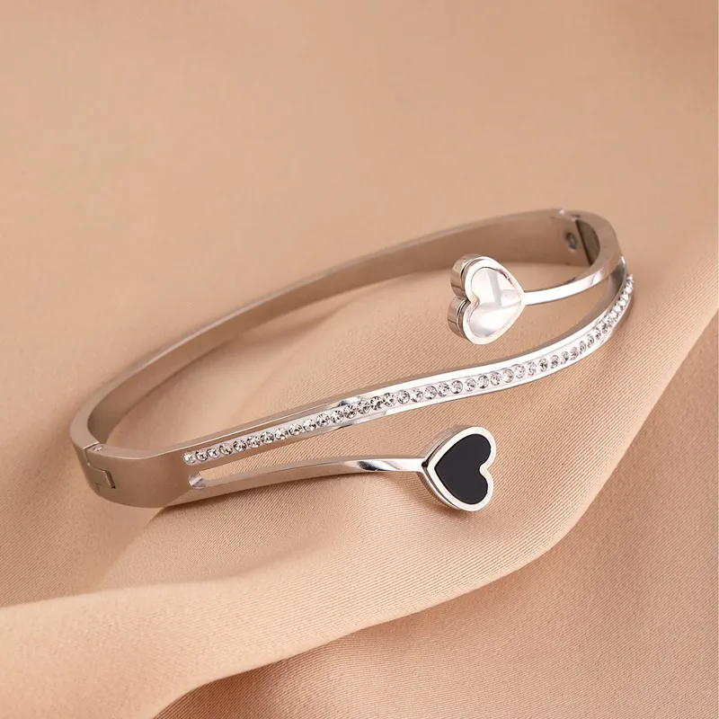 Classic Heart Shape Titanium Steel Bangle