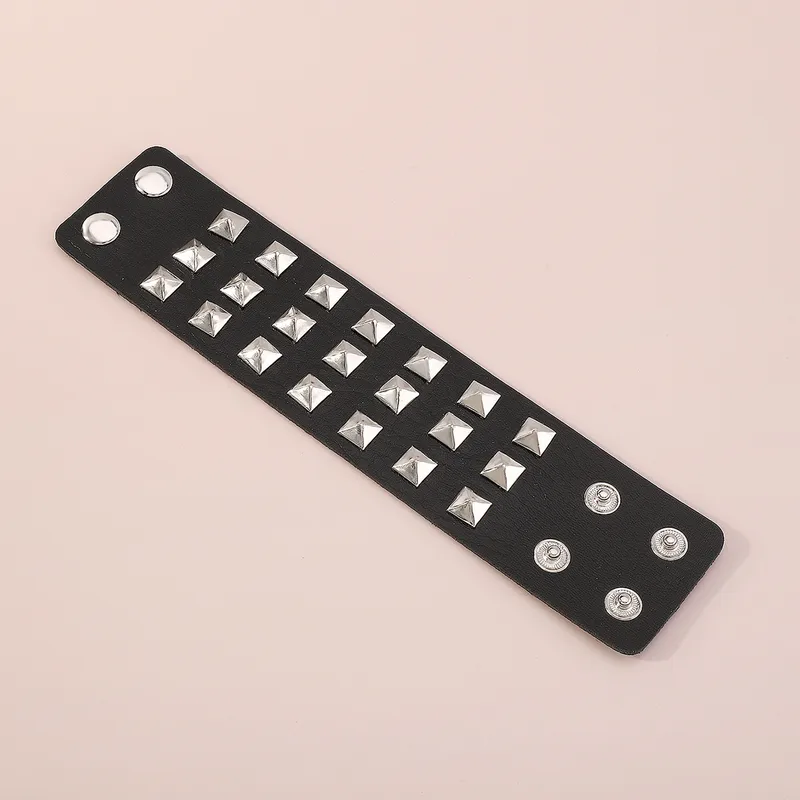 Diamond Leather Punk Night Club Bracelet