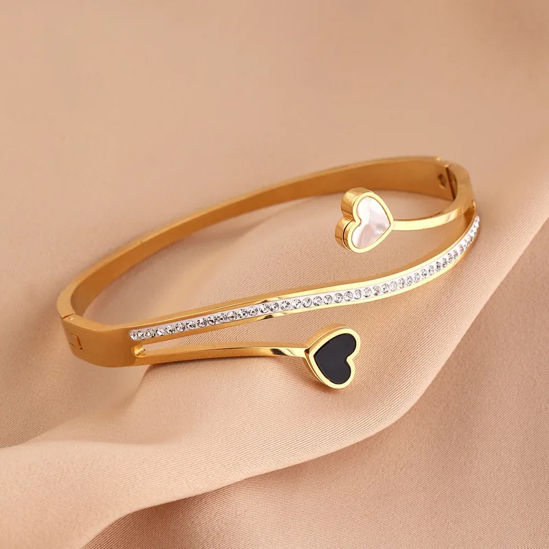 Classic Heart Shape Titanium Steel Bangle