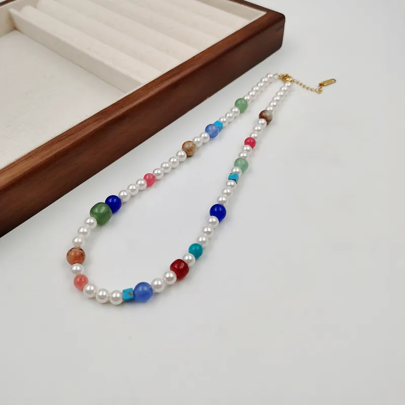 Hawaiian Bohemian Geometric Pearl Necklace