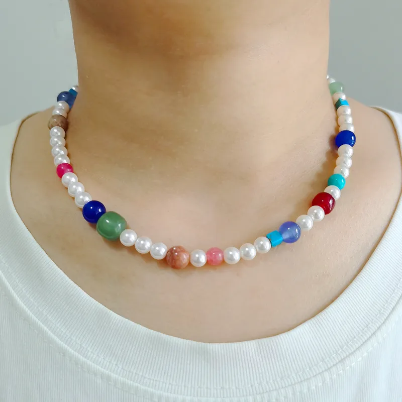 Hawaiian Bohemian Geometric Pearl Necklace