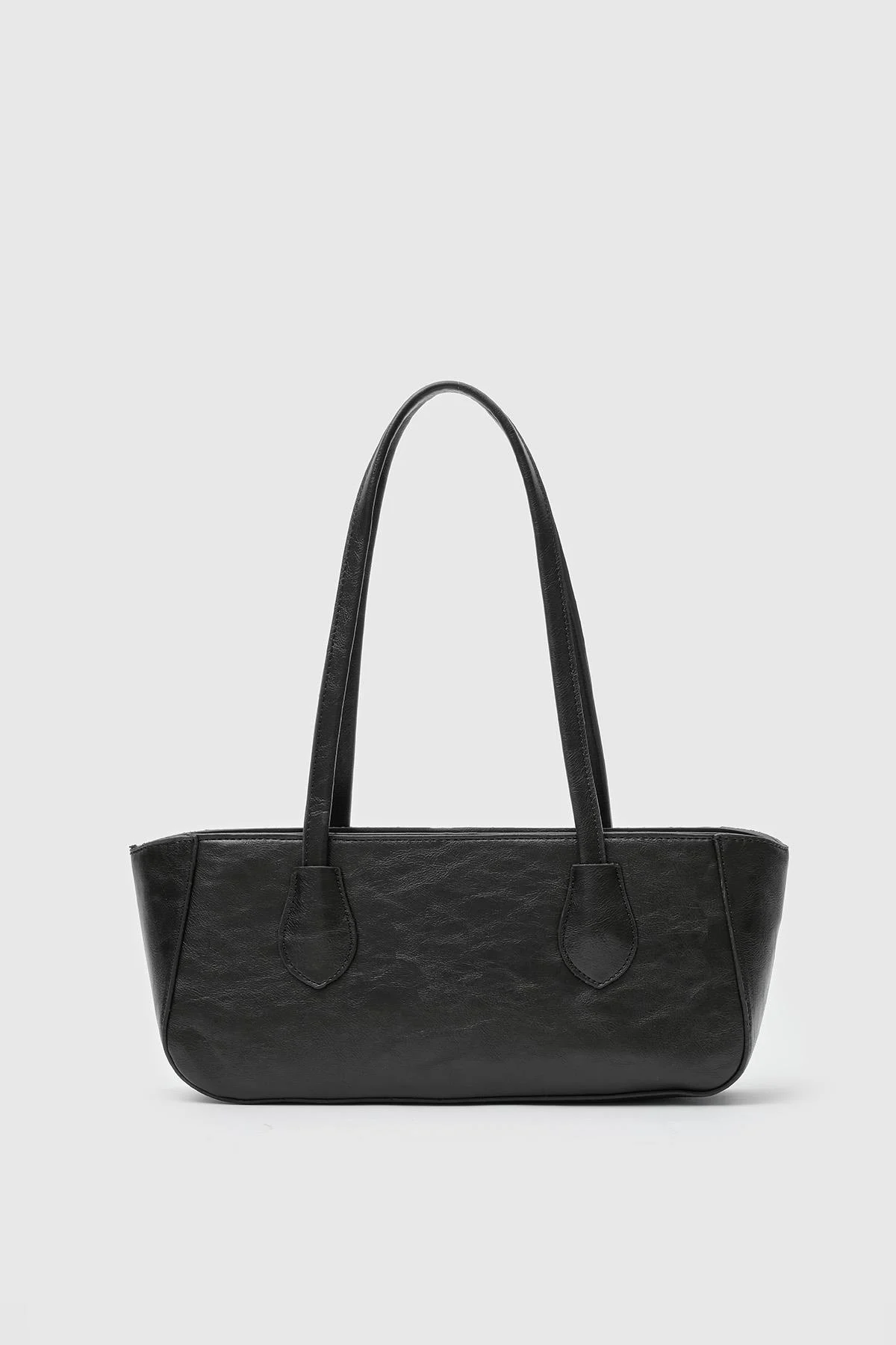 Elegant Black Faux Leather Handbag