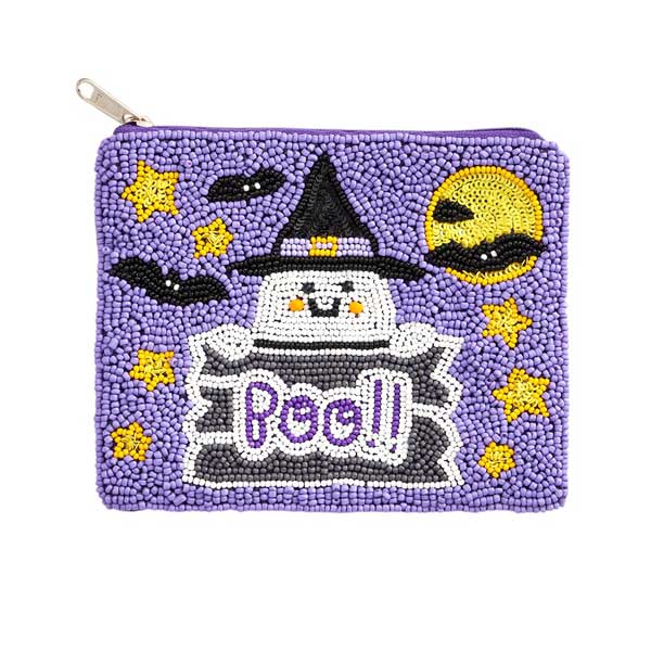 Charming Halloween Beaded Pouch