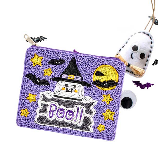 Charming Halloween Beaded Pouch
